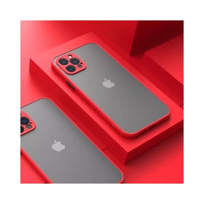 Husa iPhone 15 Pro Max, Plastic Dur cu protectie camera, Rosu